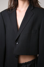 Cargar imagen en el visor de la galería, BLAZER SOMA - TALLA M - NEGRO RAYA DIPLOMÁTICA
