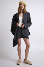 Cargar imagen en el visor de la galería, BLAZER MANTO - TALLA S/M - GRIS OXFORD
