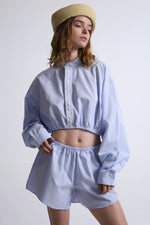 Cargar imagen en el visor de la galería, SET BOTAN - TALLA S/M - AZUL CUADROS BLANCOS
