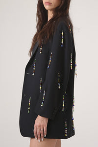BLAZER MAI - TALLA S - NEGRO SOLAPA SATINADA
