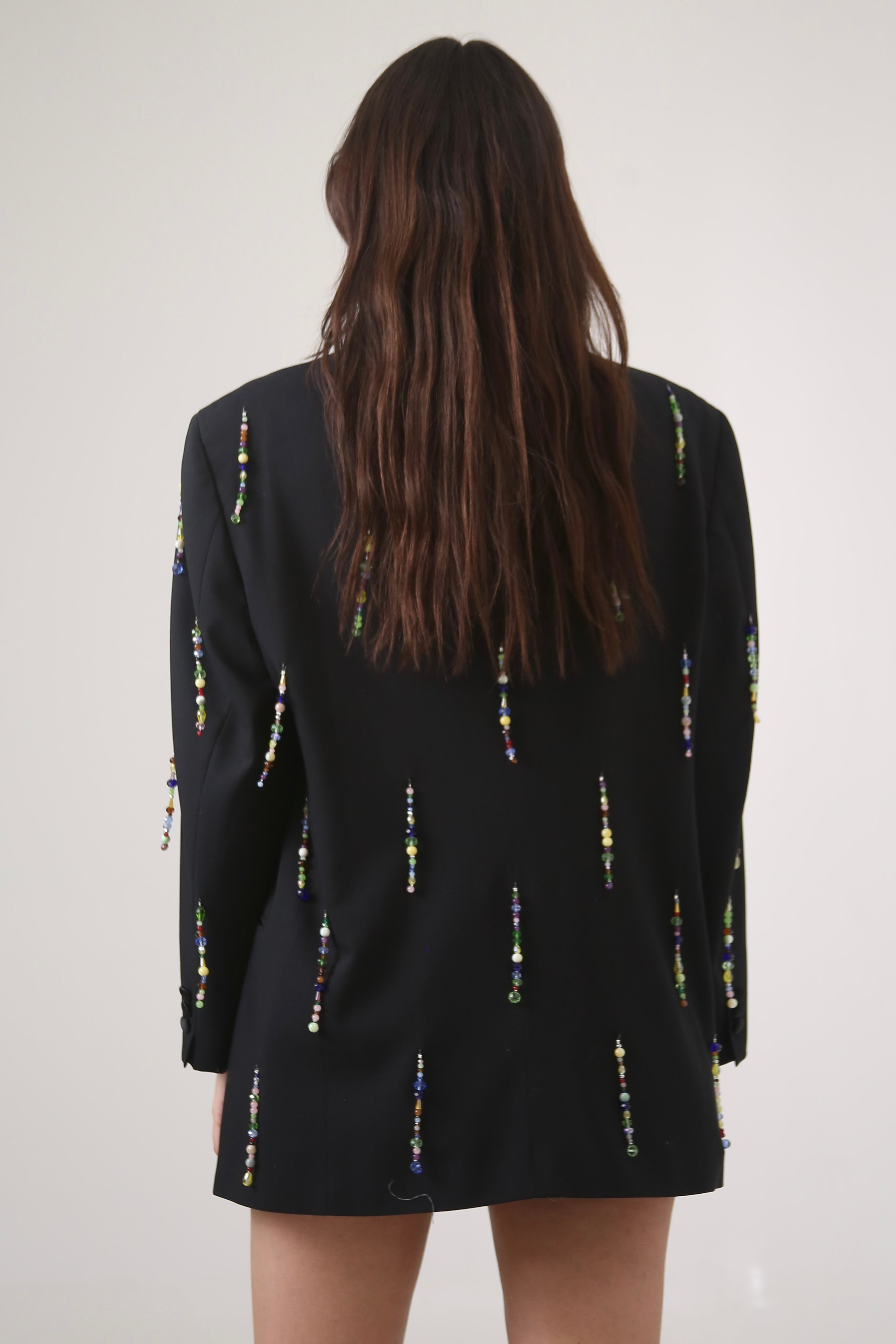 BLAZER MAI - TALLA S - NEGRO SOLAPA SATINADA