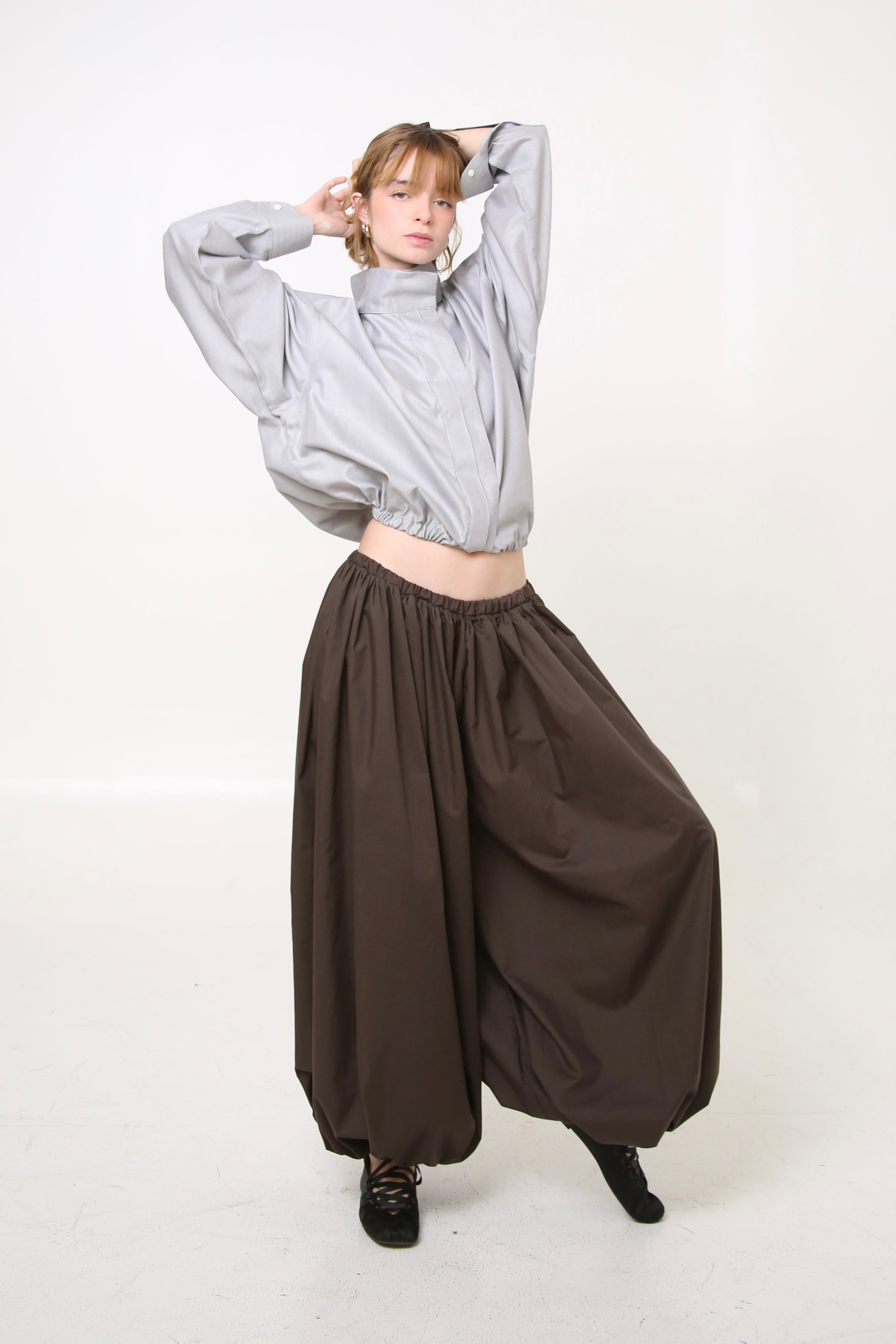 CAMISA NEKKU - TALLA M/L - GRIS TEXTURA RAYAS