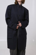 Cargar imagen en el visor de la galería, ABRIGO JIN - TALLA L - AZUL RAYA DIPLOMÁTICA
