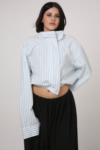 CAMISA NEKKU - TALLA M - BLANCA RAYS AZULES