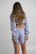 Cargar imagen en el visor de la galería, SET BOTAN - TALLA XS - AZUL RAYAS
