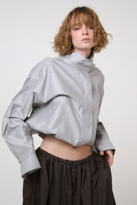 CAMISA NEKKU - TALLA M/L - GRIS TEXTURA RAYAS