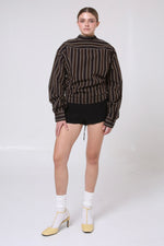 Cargar imagen en el visor de la galería, CAMISA ENSO - UNITALLA - CAFÉ RAYAS
