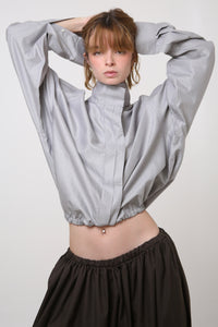 CAMISA NEKKU - TALLA M/L - GRIS TEXTURA RAYAS