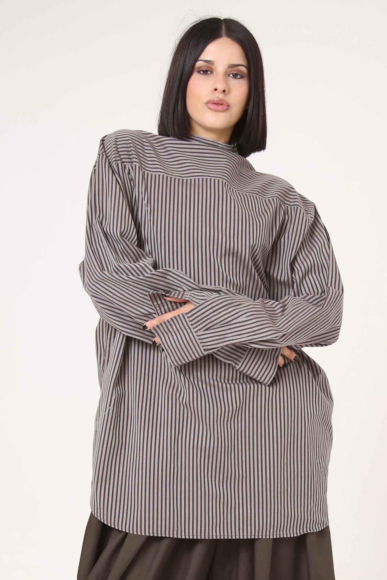 CAMISA ENSO - TALLA M - CAFE RAYAS