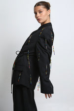 Cargar imagen en el visor de la galería, BLAZER KIMONO MAI - TALLA M - GRIS OXFORD
