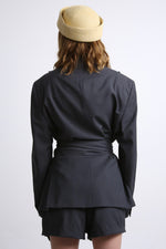 Cargar imagen en el visor de la galería, BLAZER MANTO - TALLA S/M - GRIS OXFORD
