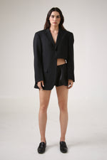 Cargar imagen en el visor de la galería, BLAZER SOMA - TALLA M - NEGRO RAYA DIPLOMÁTICA
