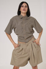 Cargar imagen en el visor de la galería, CAMISA KURO - TALLA M - BEIGE CUADROS
