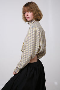 CAMISA NEKKU - TALLA S/M - AMARILLA CUADROS