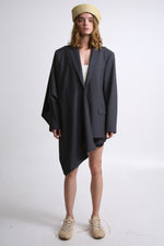 Cargar imagen en el visor de la galería, BLAZER MANTO - TALLA S/M - GRIS OXFORD

