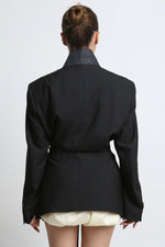 Cargar imagen en el visor de la galería, BLAZER KOTO - TALLA S - GRIS OXFORD RAYAS
