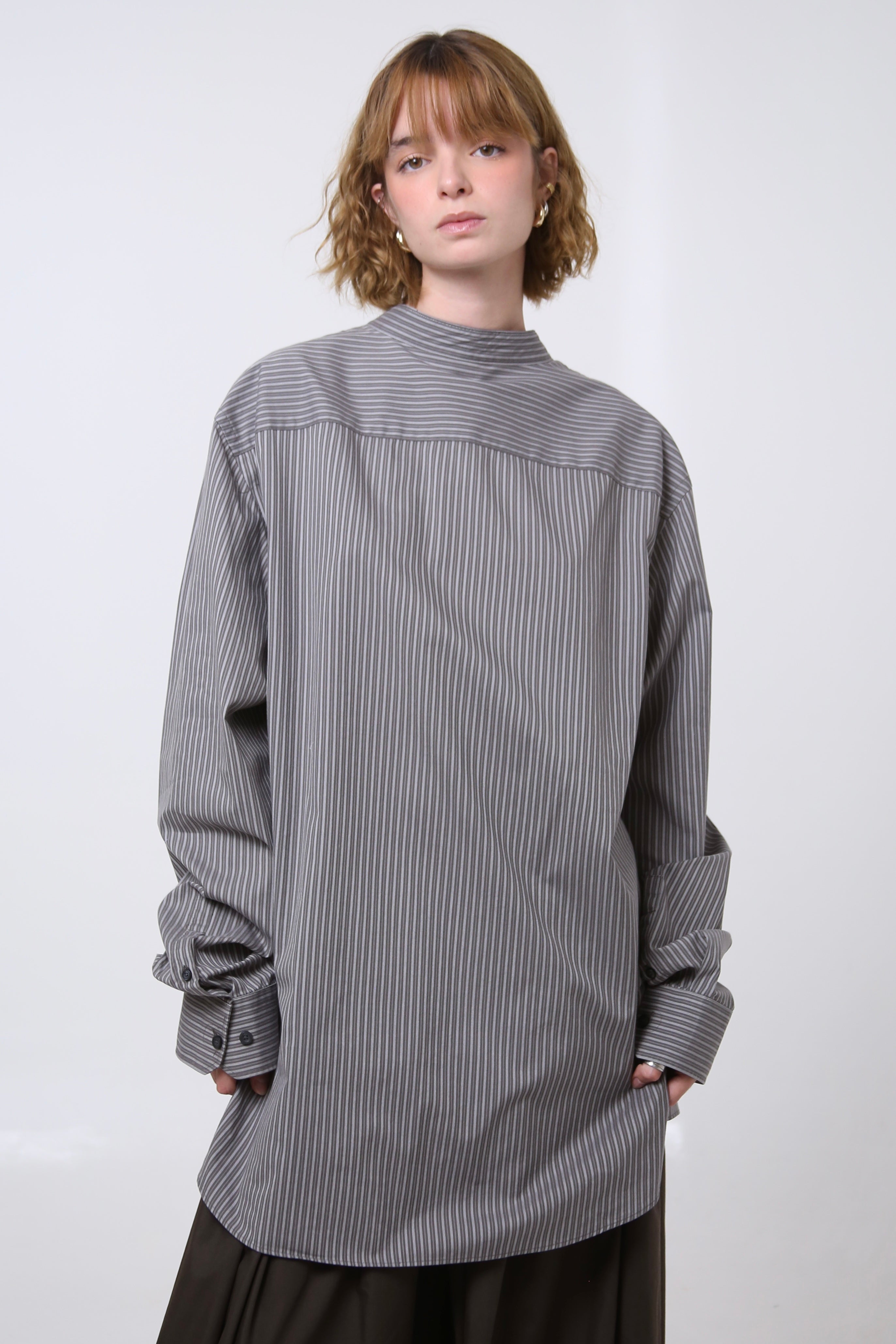 CAMISA ENSO - TALLA M - GRIS RAYAS
