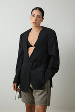 Cargar imagen en el visor de la galería, BLAZER KIMONO - TALLA M - NEGRO
