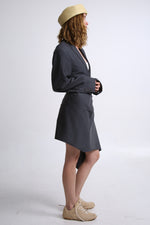 Cargar imagen en el visor de la galería, BLAZER MANTO - TALLA S/M - GRIS OXFORD
