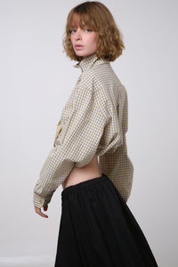 CAMISA NEKKU - TALLA S/M - AMARILLA CUADROS