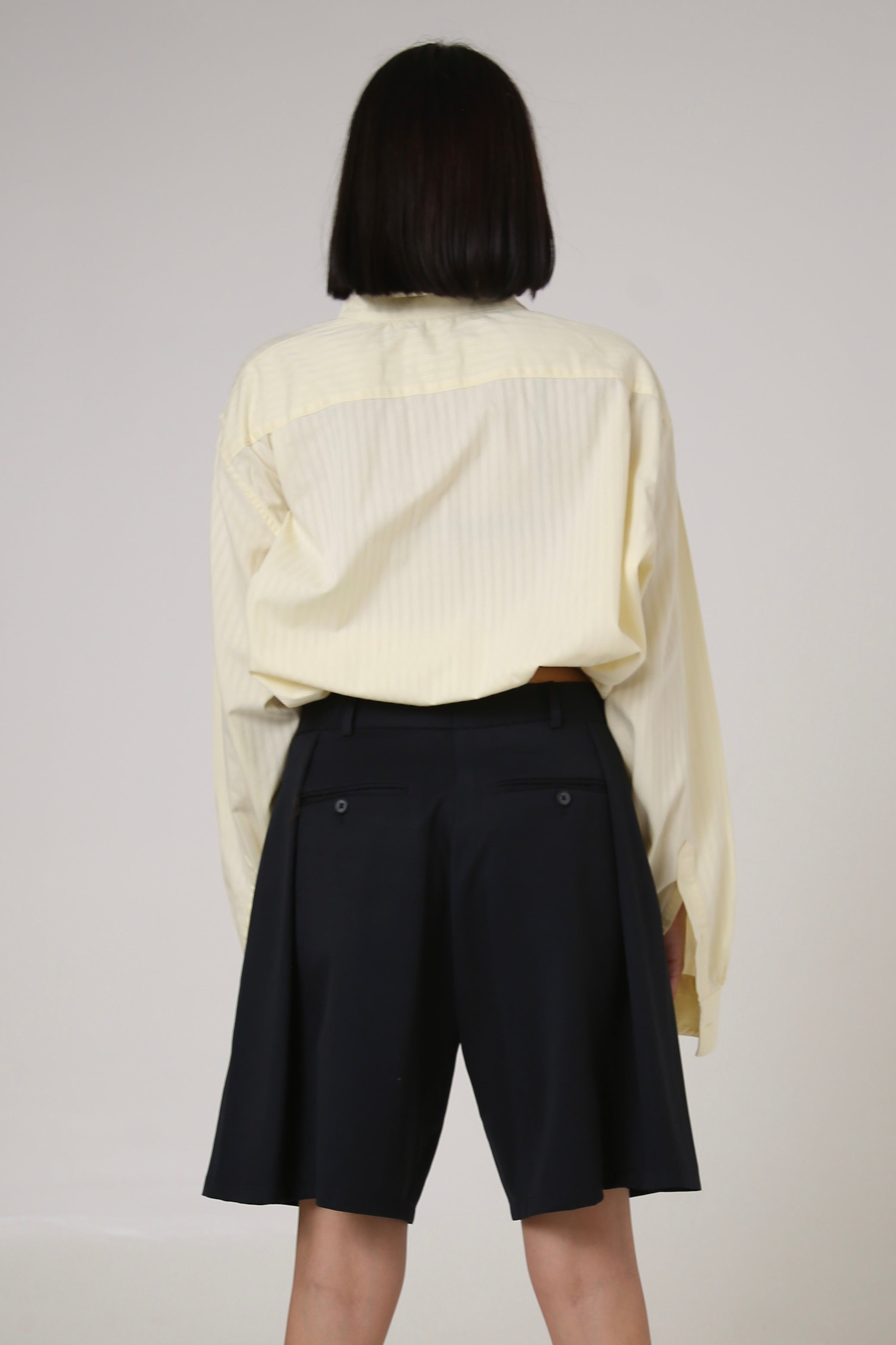 CAMISA NEKKU - TALLA M - AMARILLO TEXTURA RAYAS