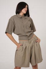 Cargar imagen en el visor de la galería, CAMISA KURO - TALLA M - BEIGE CUADROS

