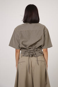 CAMISA KURO - TALLA M - BEIGE CUADROS