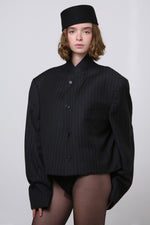 Cargar imagen en el visor de la galería, BLAZER JUN - TALLA M/L - GRIS OXFORD RAYAS DIPLOMÁTICAS
