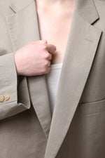 Cargar imagen en el visor de la galería, BLAZER SOMA - TALLA L - BEIGE RAYAS
