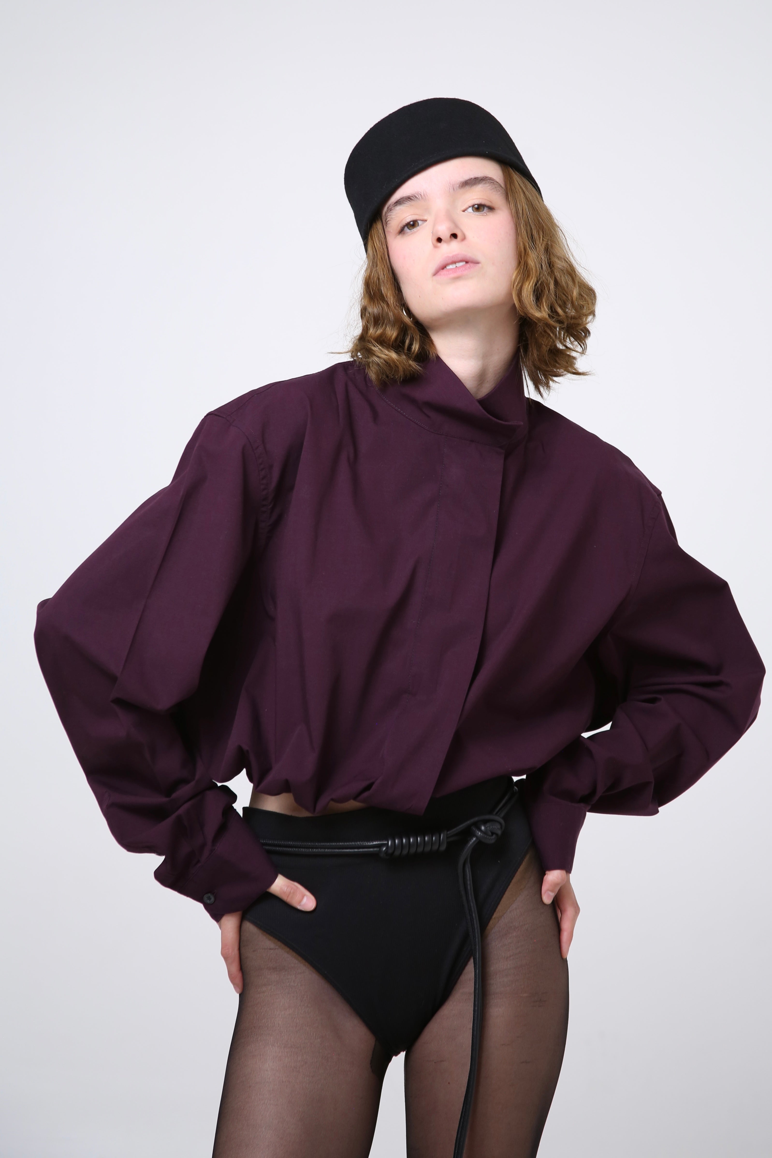 CAMISA NEKKU - TALLA S/M - VINO